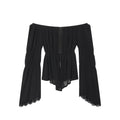 Women's lace patchwork off shoulder top