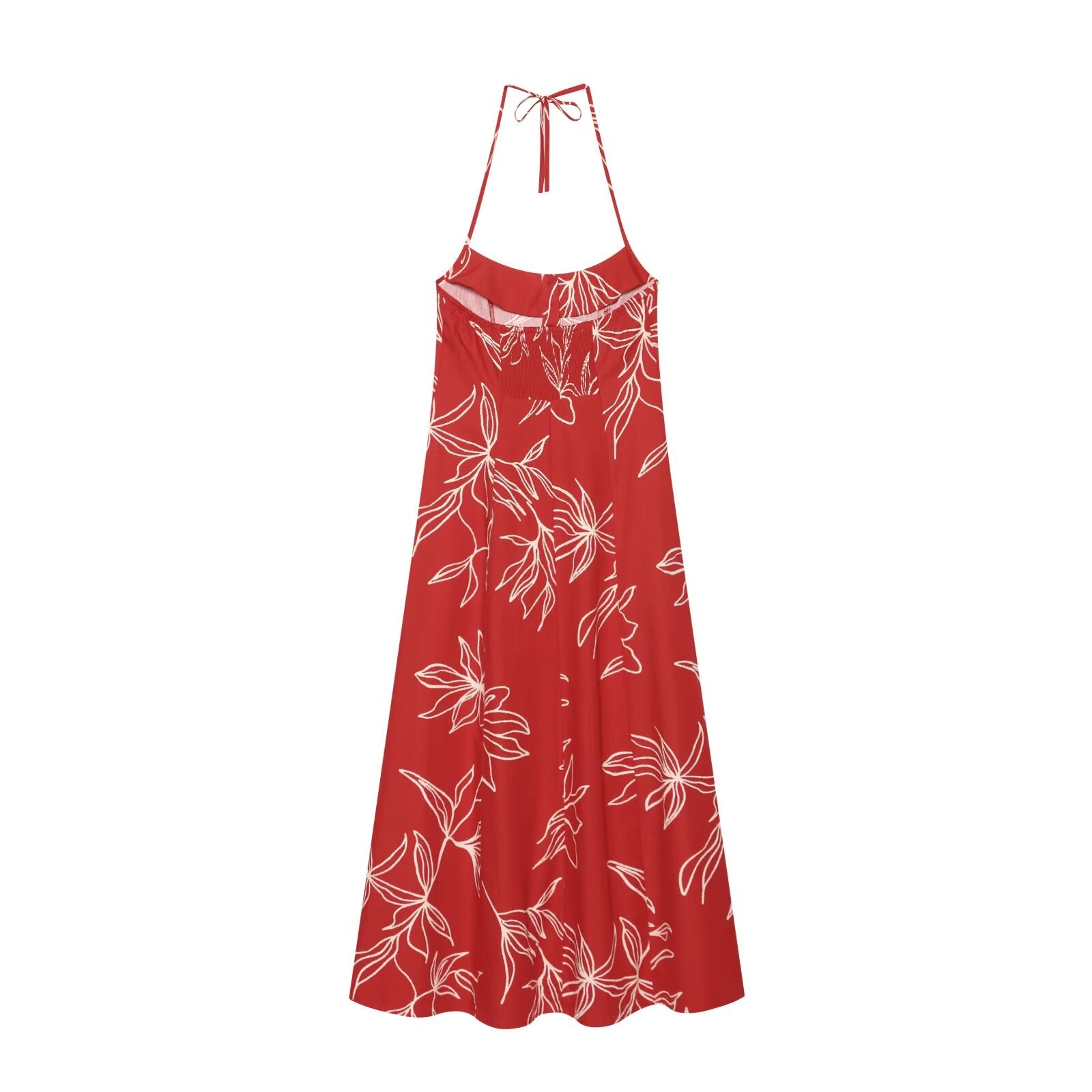 Women's printed poplin MIDI dress