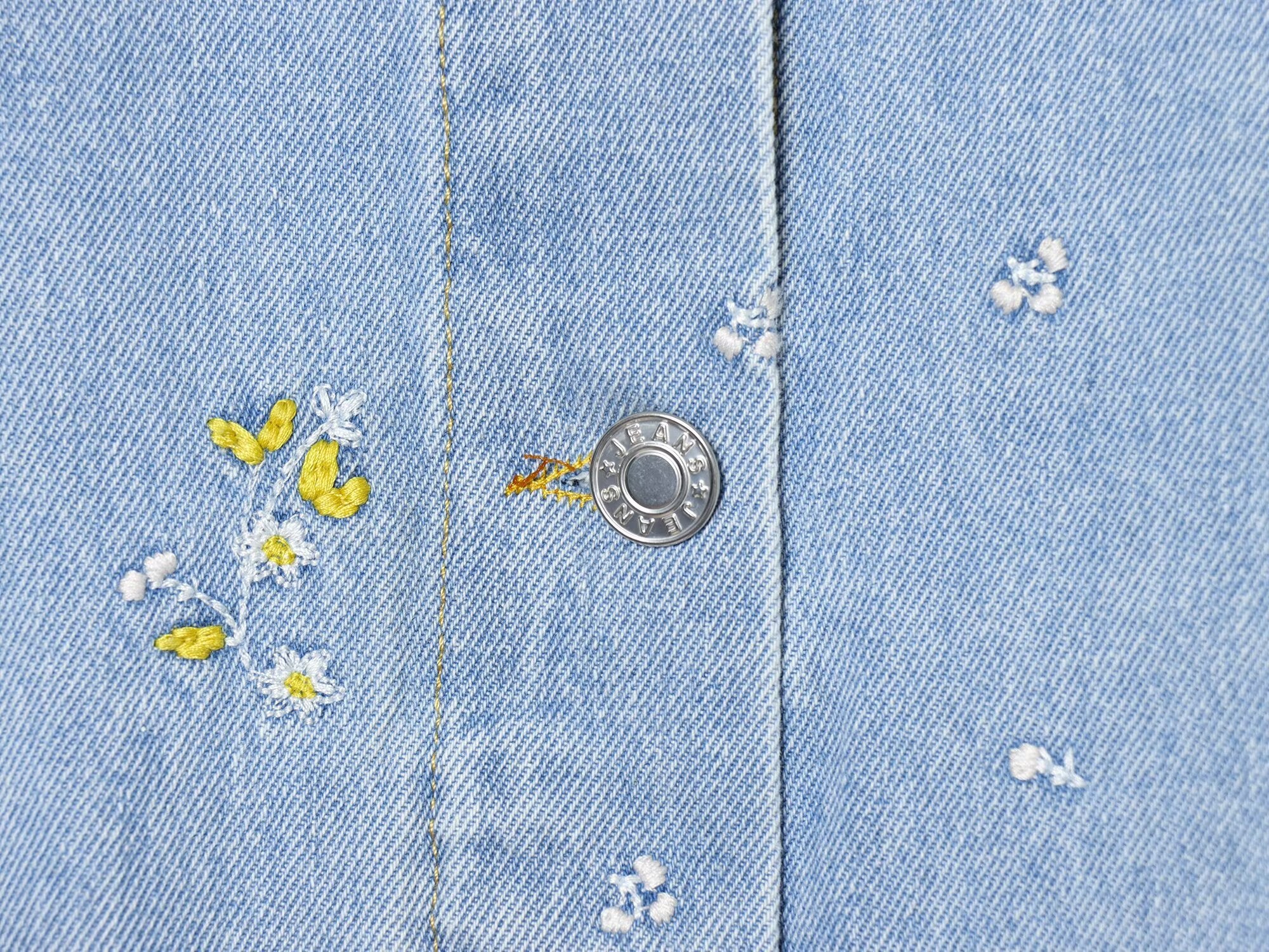 suit Women's 2 pieces flower embroidered denim jacket Coat+Shorts