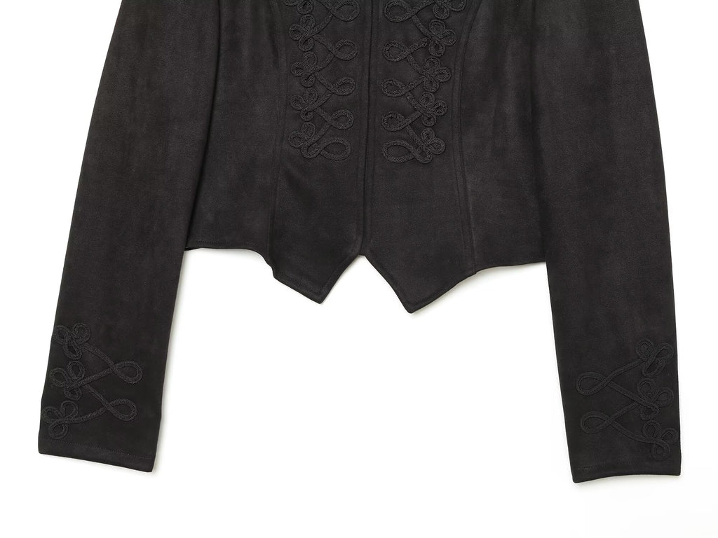 Women's suede textured rope knot buckle Coat