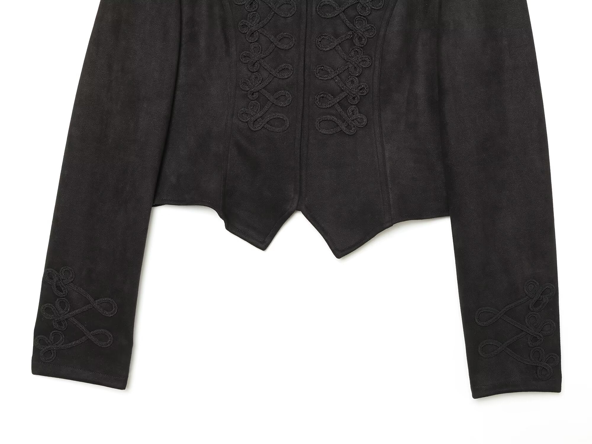 Women's suede textured rope knot buckle Coat