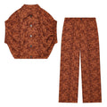 suit Women's 2 pieces casual elastic embroidered top+pants