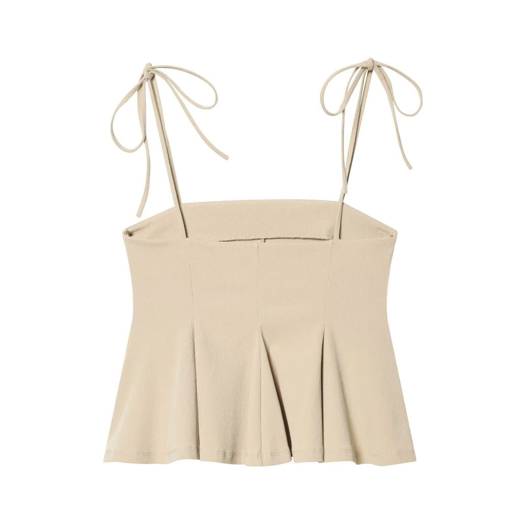 suit Women's 2 pieces short skirt style hem camisole top+Pants