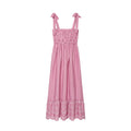 Women's bow wide shoulder strap striped dress