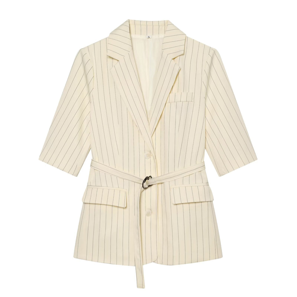 suit Women's 2 pieces five quarter sleeve lace up  Blazer Coat+shorts