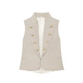 Women's button decoration stand collar vest