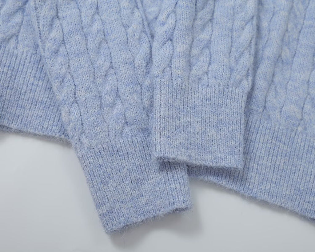 Women's doll collar crochet knitted cardigan