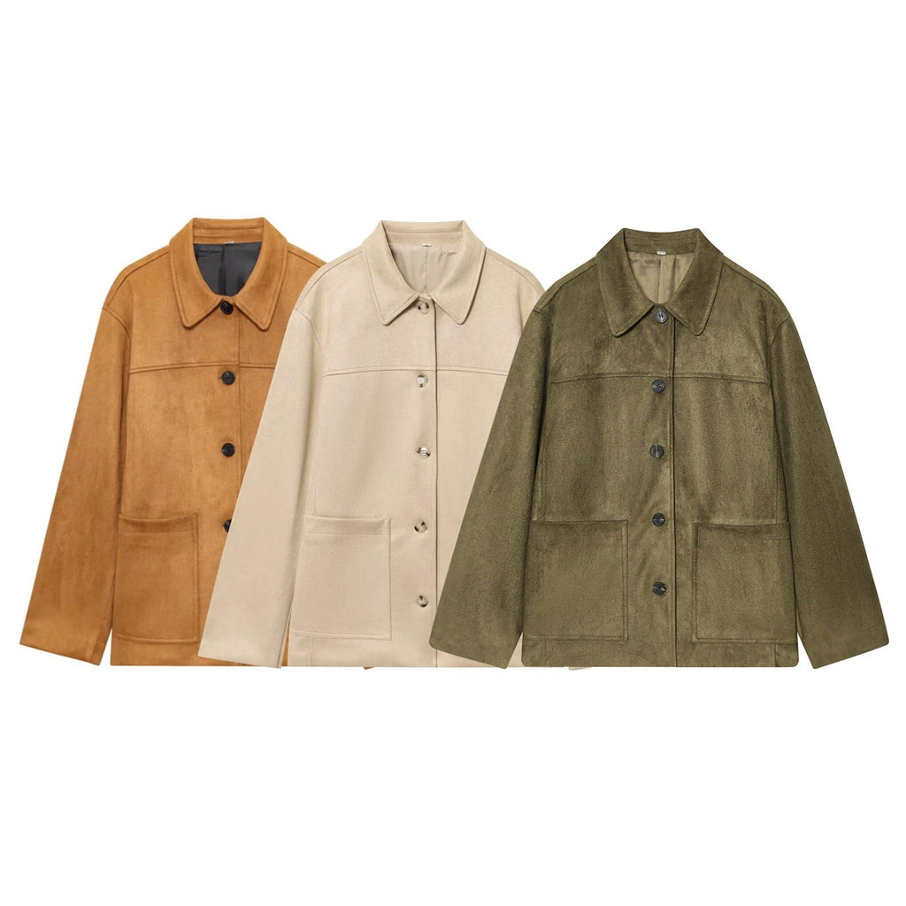 Women's loose Anti suede effect jacket Coat