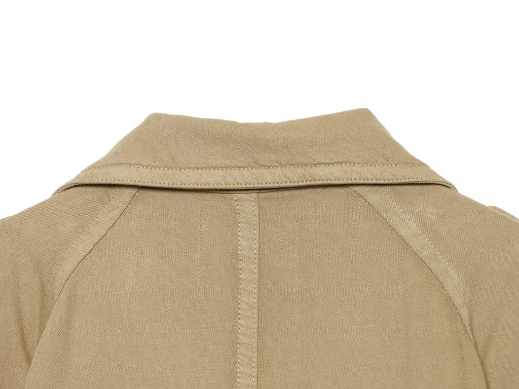 Women's with Belt Lapel short windbreaker Coat
