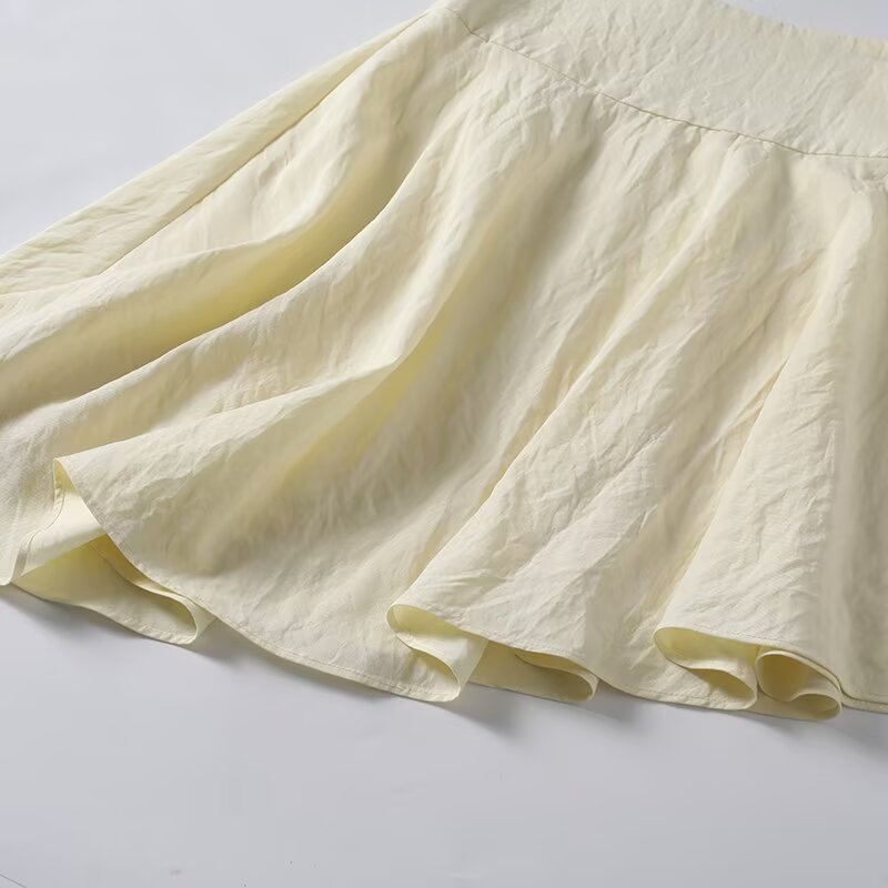 Women's pleated design asymmetric MIDI skirt