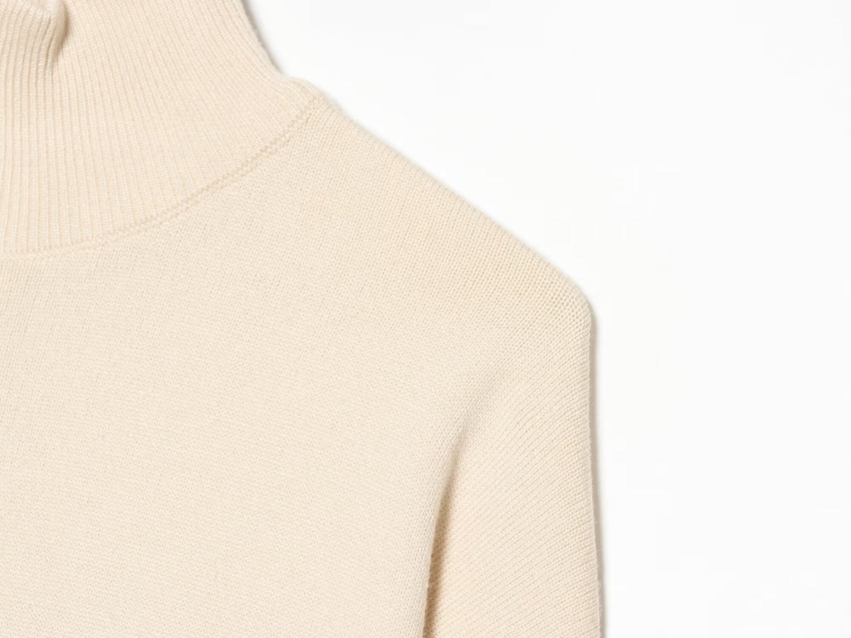 Women's soft textured zipper striped knitted sweater