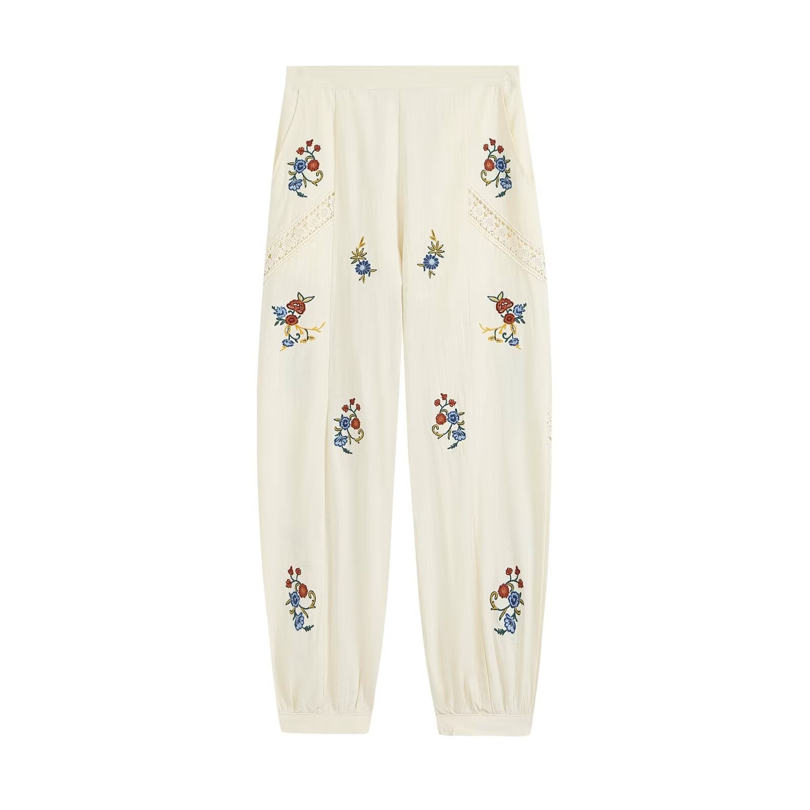 suit Women's 2 pieces embroidered vest style top+lantern pants