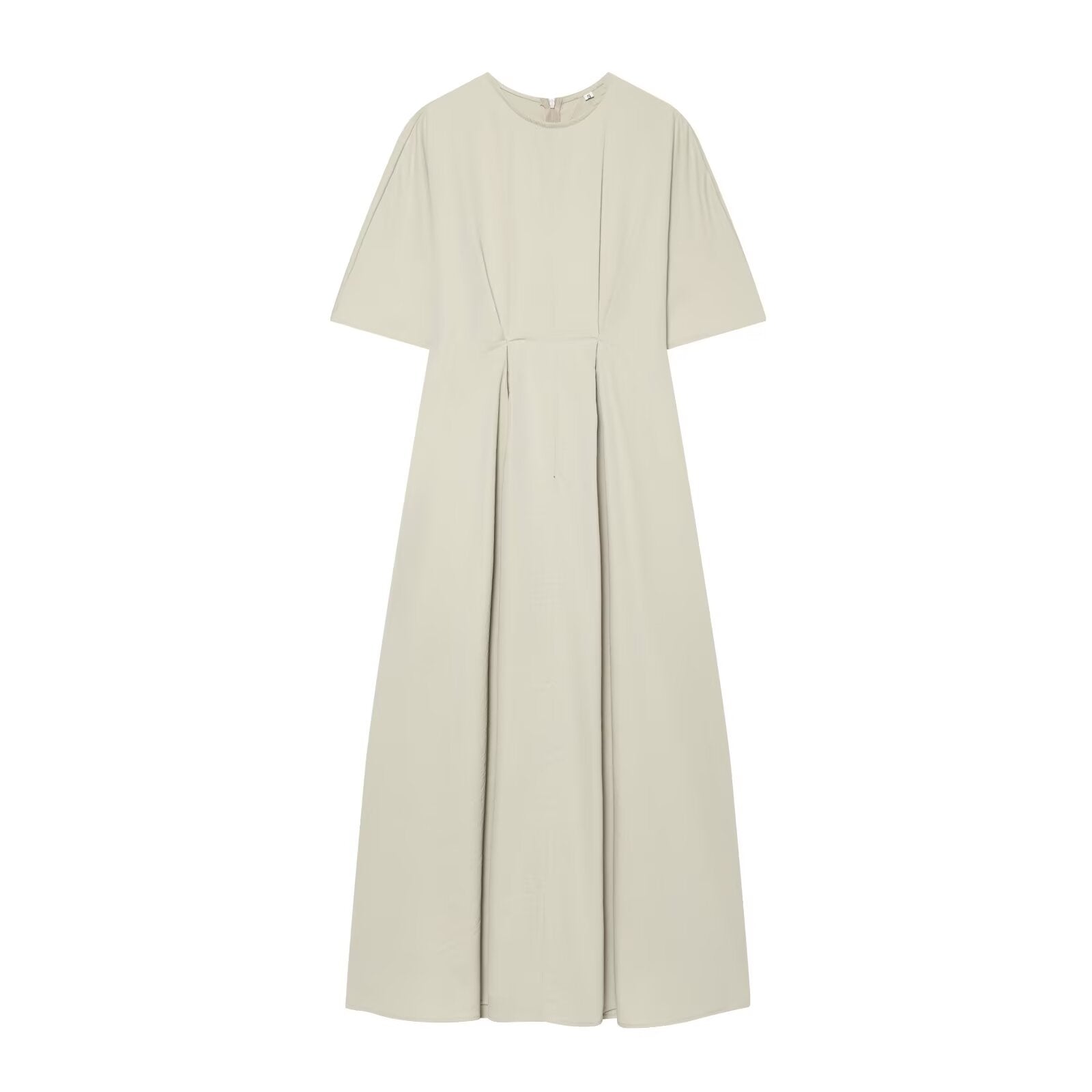 Women's pleated design poplin Midi dress