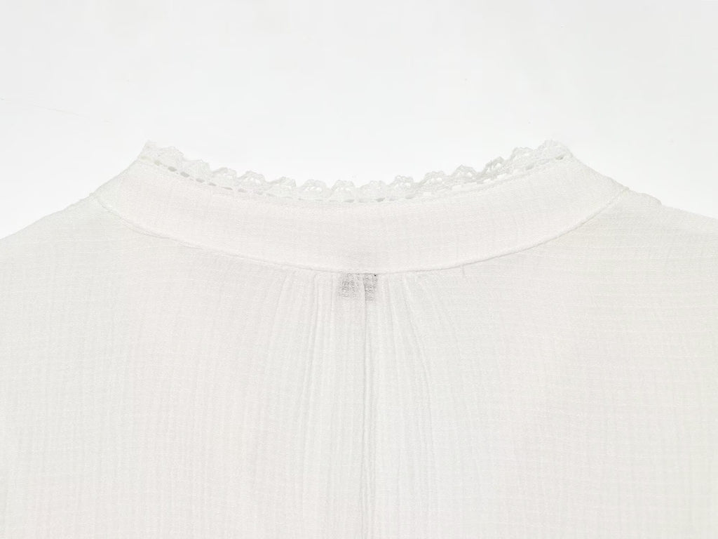 Women's layered decorative embroidered top