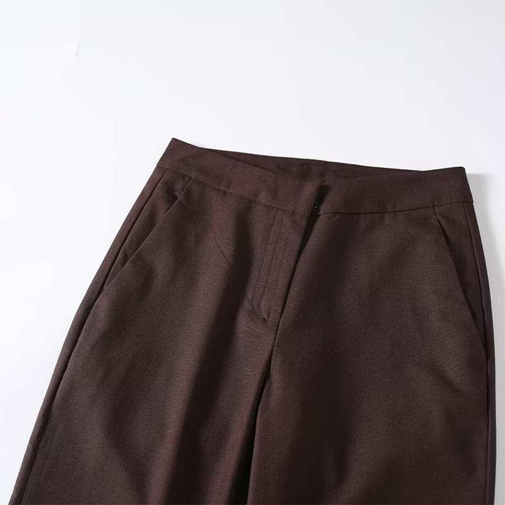 Women's slim versatile linen blend straight pants