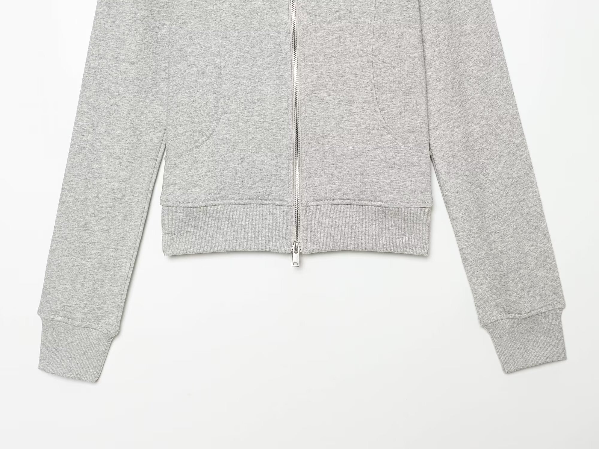 Women's slim stand collar double zipper Coat