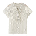 Women's bow decoration polka dot shirt
