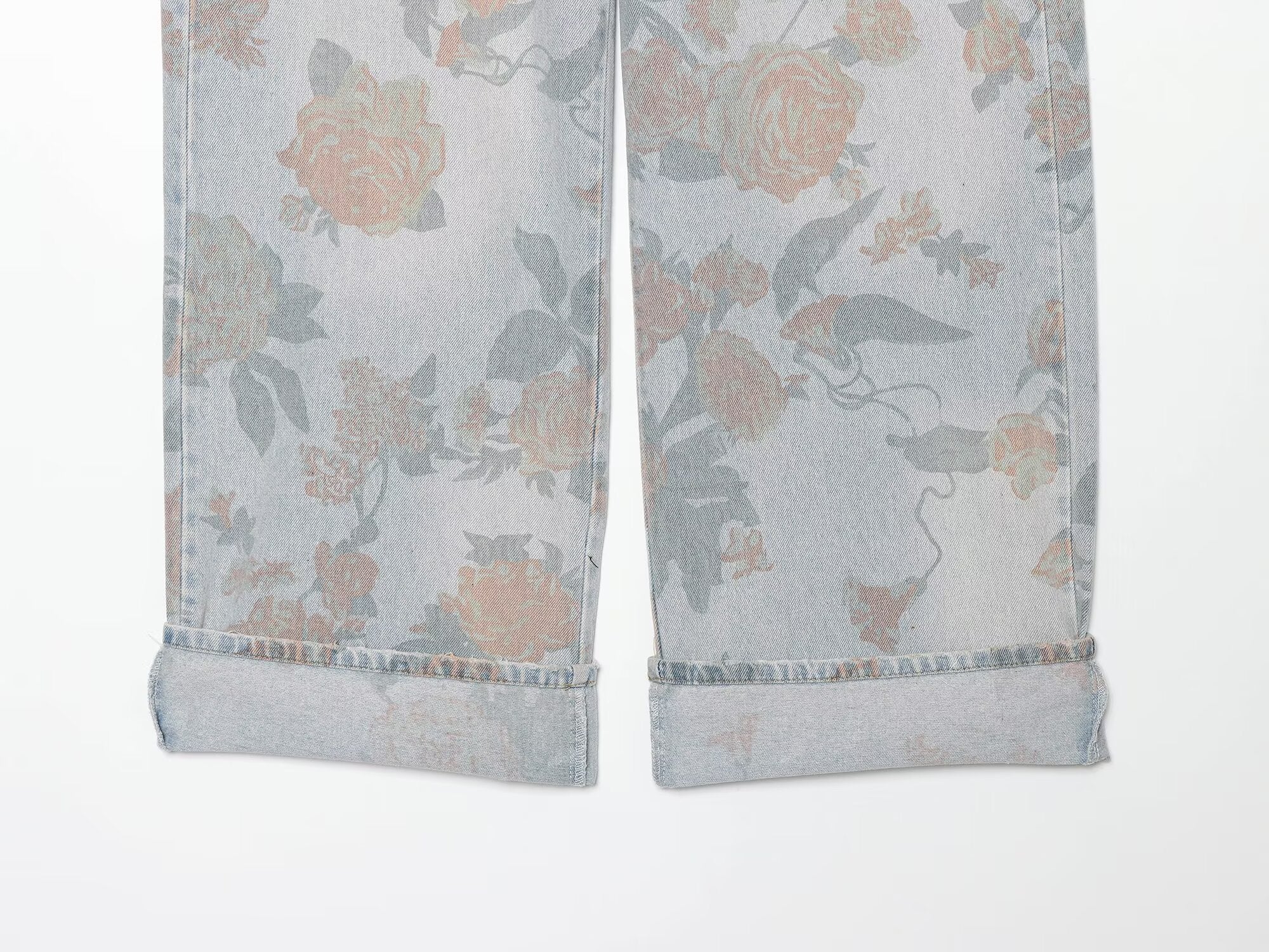 Women's printed low waisted loose jeans