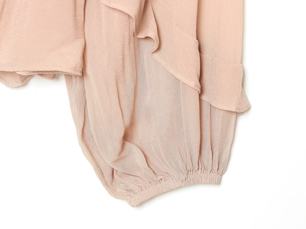 Women's lantern sleeve pleated top