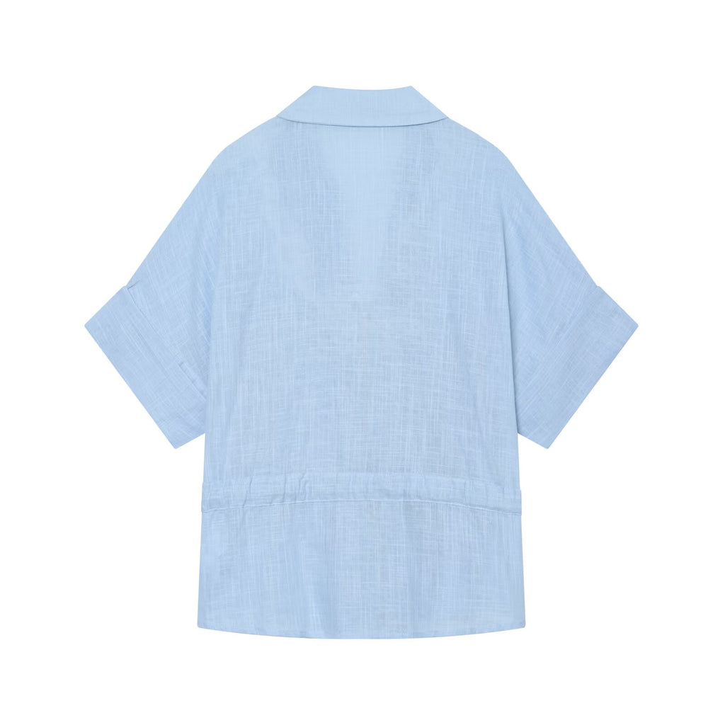 suit Women's 2 pieces linen blend zipper shirt+Pants