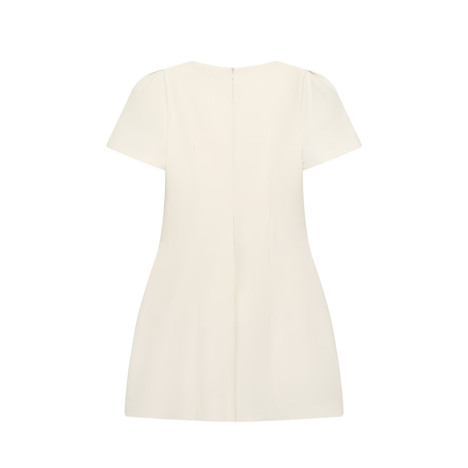 Women's pleated decorative short sleeved mini dress
