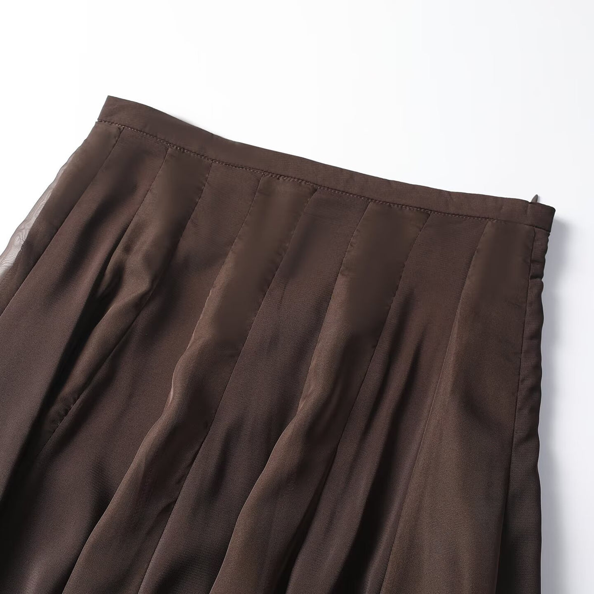 Women's patchwork pleated MIDI skirt