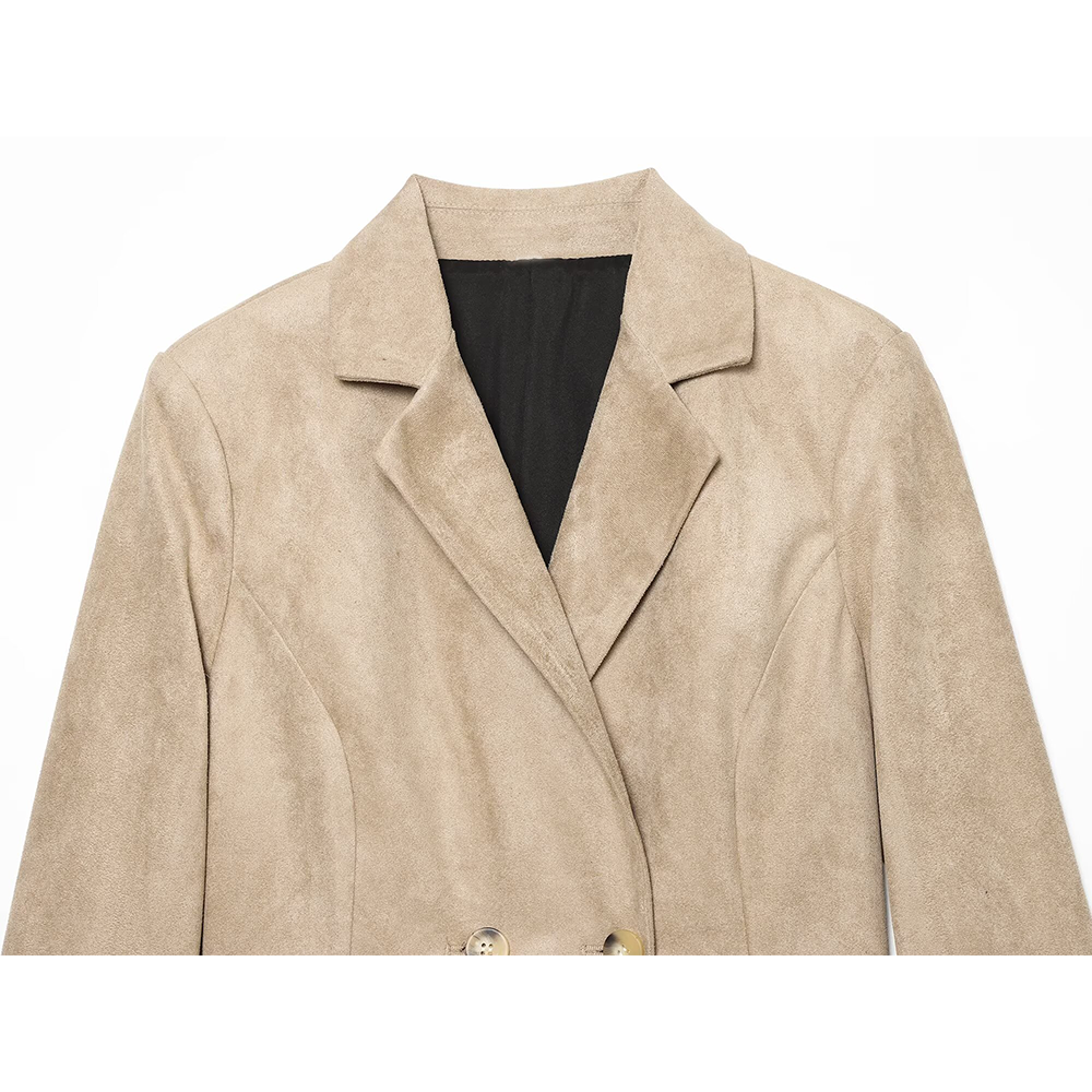 Women's with shoulder pads slim short Blazer Coat