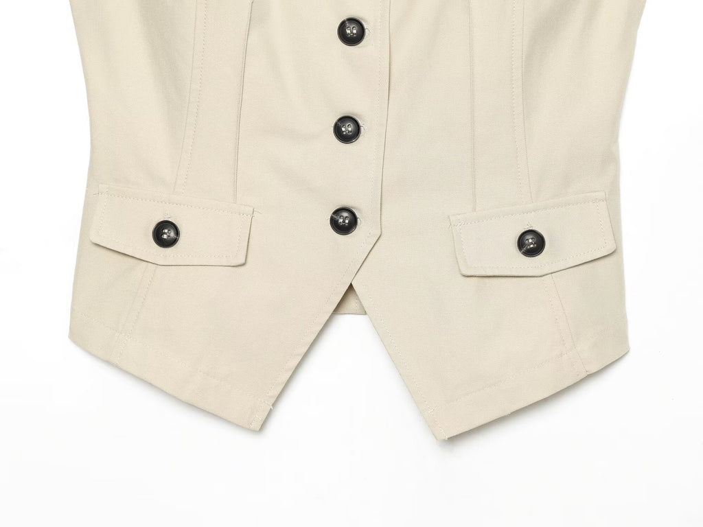 Women's open design windbreaker fabric top