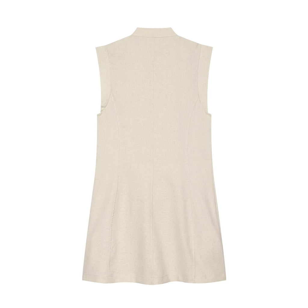 Women's rope knot linen blend mini dress