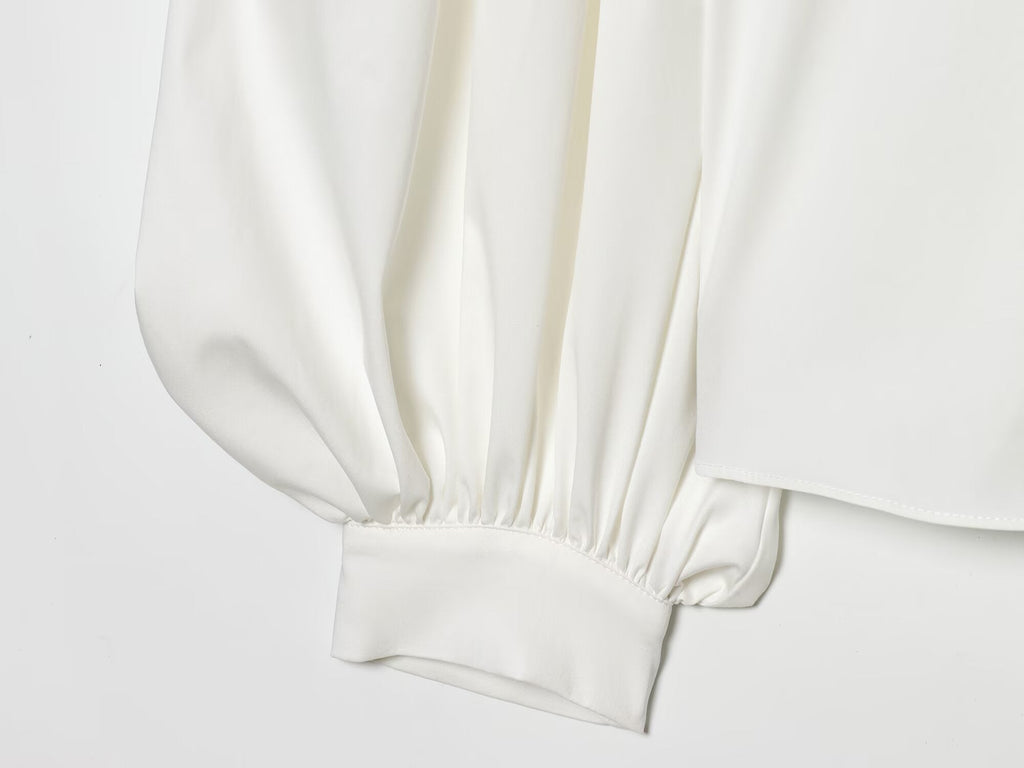 Women's loose puff sleeve poplin shirt