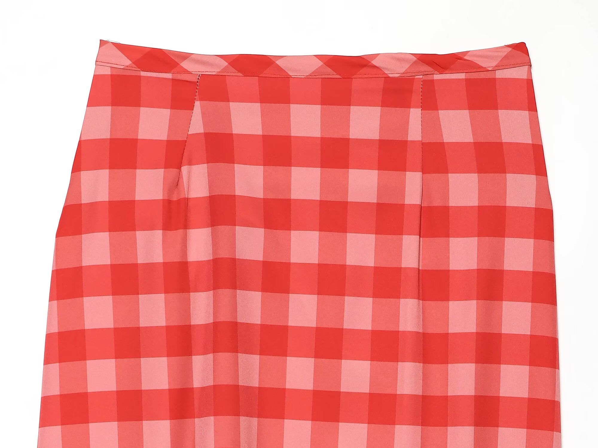 Women's layered decorative plaid Midi skirt