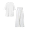 suit Women's 2 pieces washed double-sided fabric T-shirt+pants