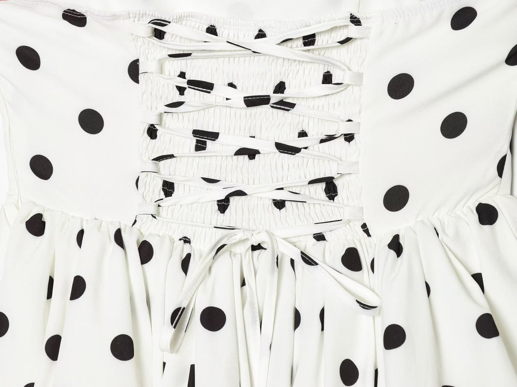 Women's polka dot halter neck mini dress