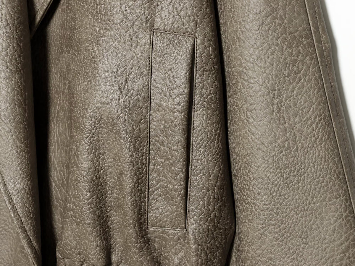 Women's leather effect casual jacket Coat