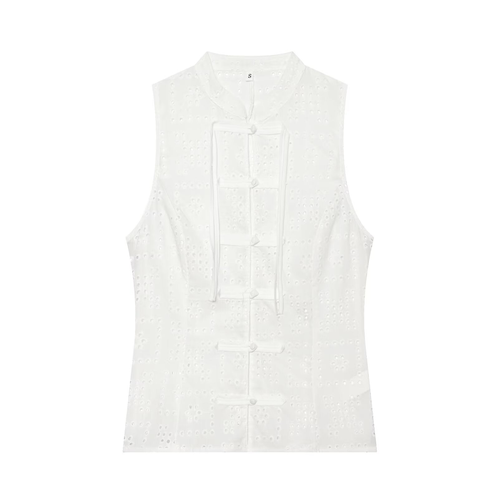 Women's hollowed out embroidered top