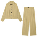 suit Women's 2 pieces balloon style lapel jacket+Pants
