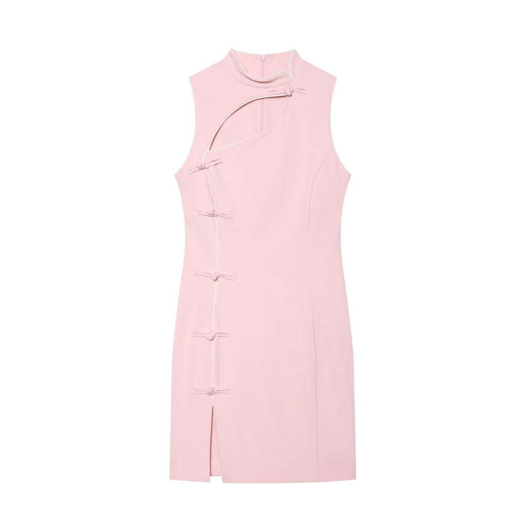 Women's rope knot buckle decoration mini dress