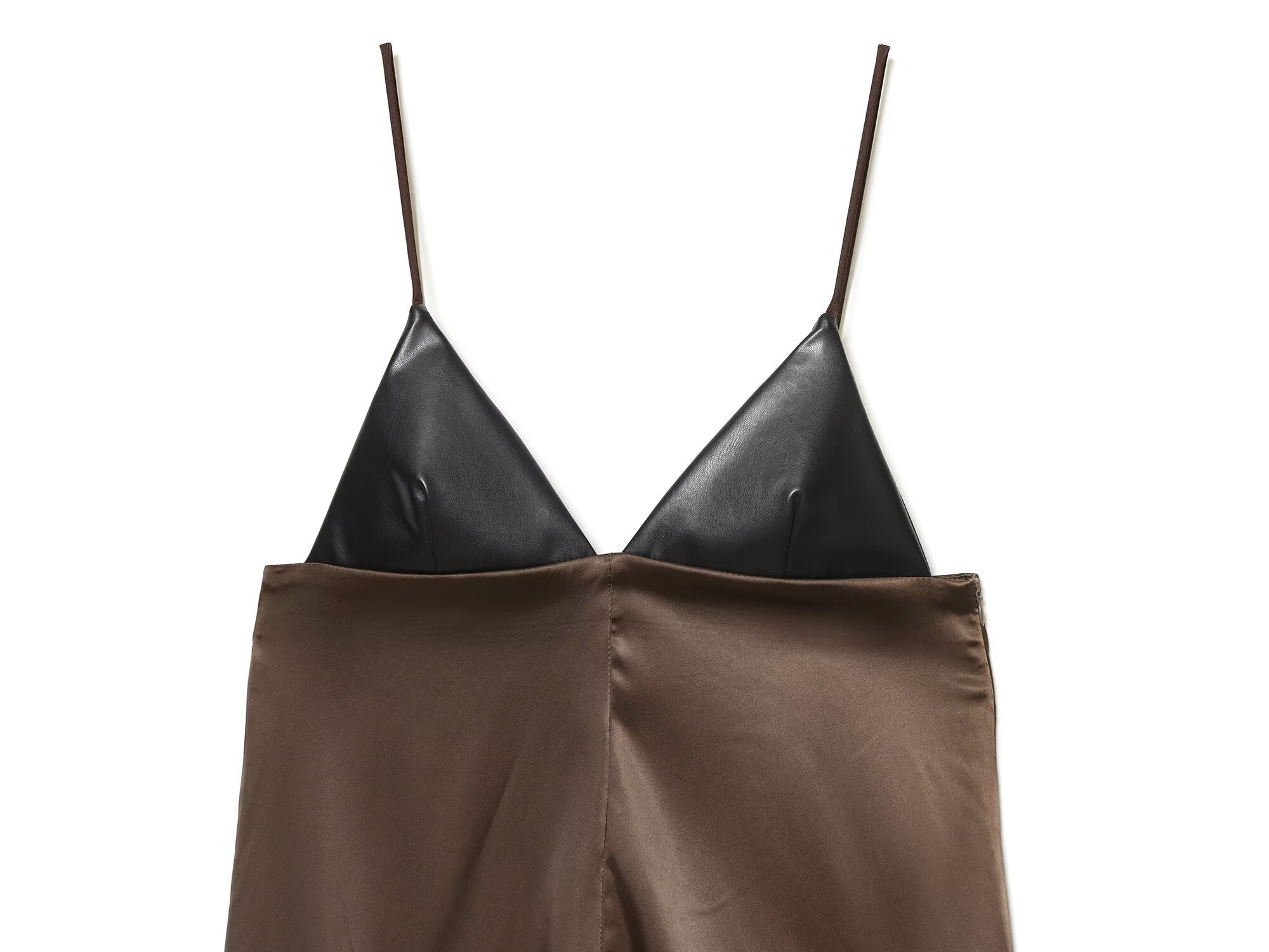 Women's patchwork asymmetrical suspender top