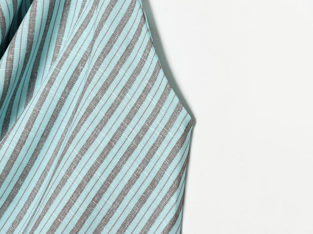 Women's striped linen blended lantern jumpsuit