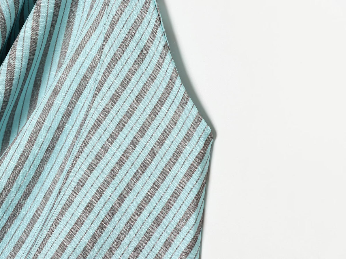 Women's striped linen blended lantern jumpsuit