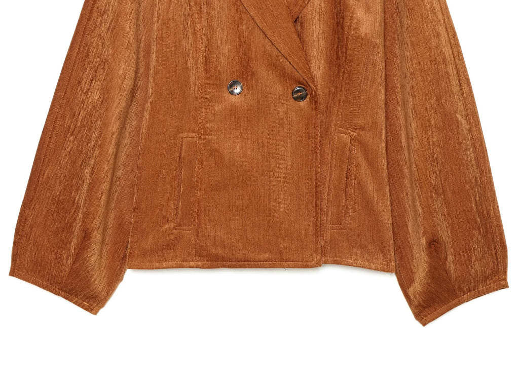 Women's waist cinched style double breasted jacket Coat