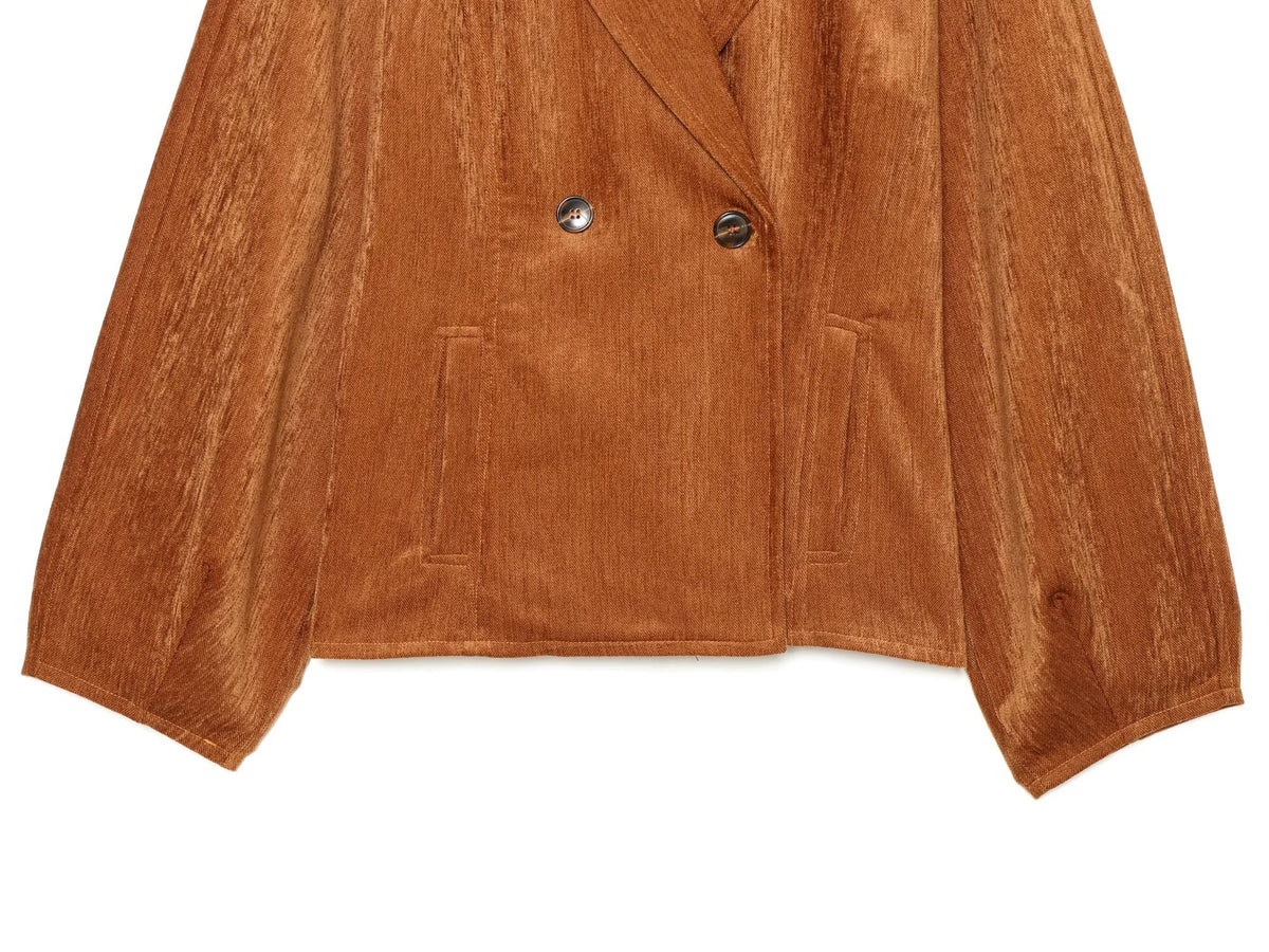 Women's waist cinched style double breasted jacket Coat