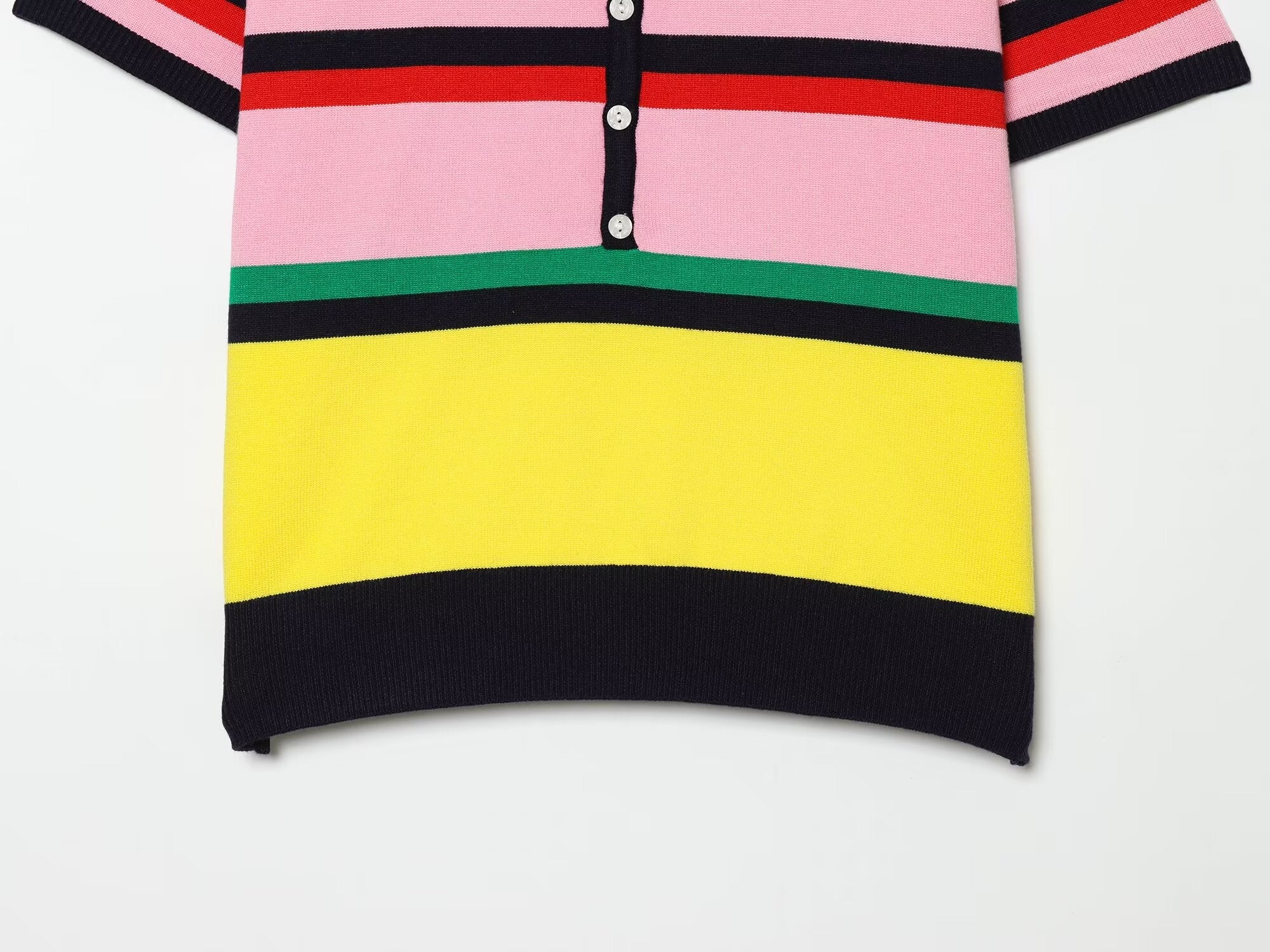 Women's comfortable striped knitted polo shirt
