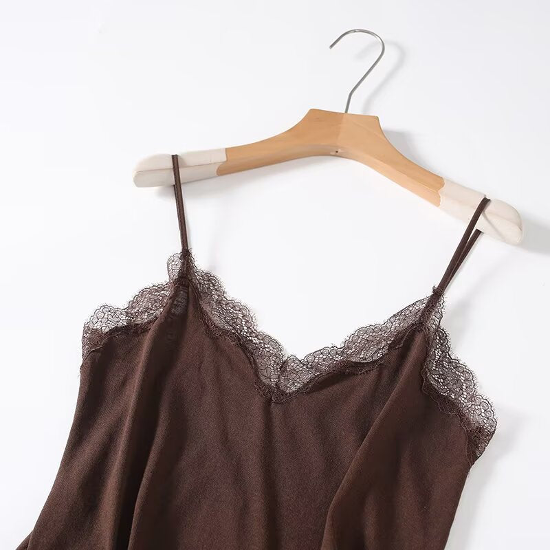 Women's sexy lace suspender top
