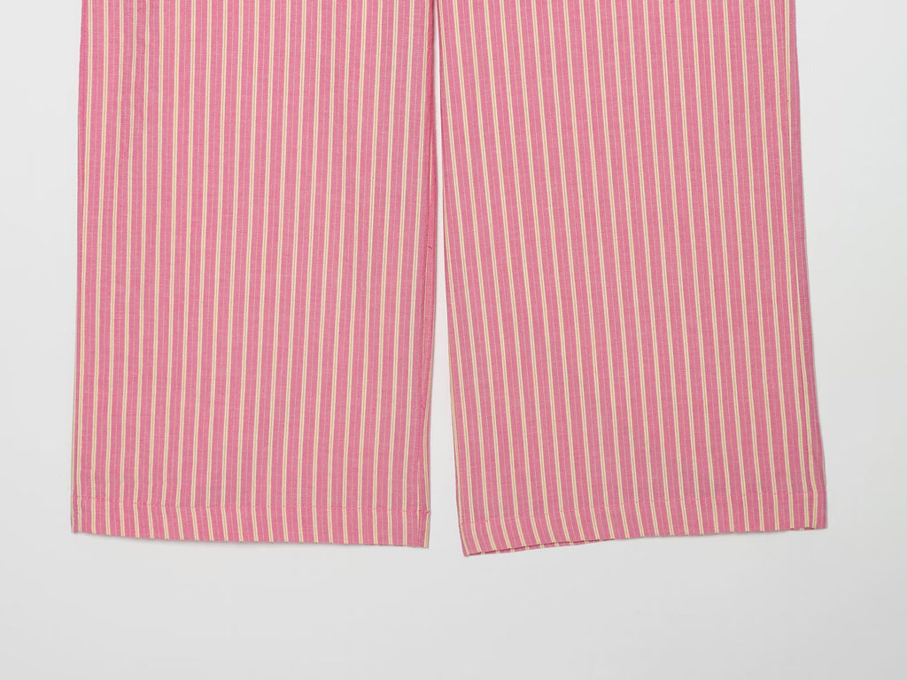 suit Women's 2 pieces striped halter neck top+wide leg pants