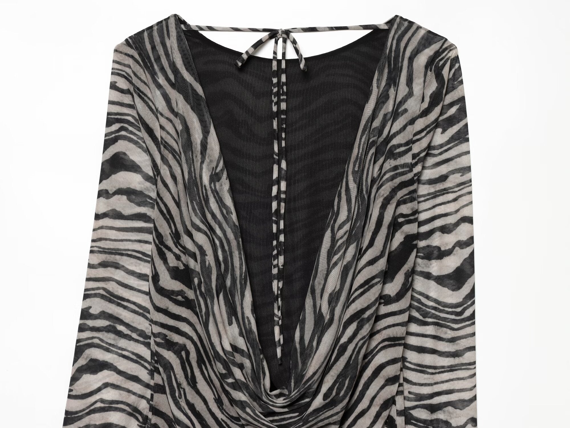Women's animal striped printed tulle mini dress