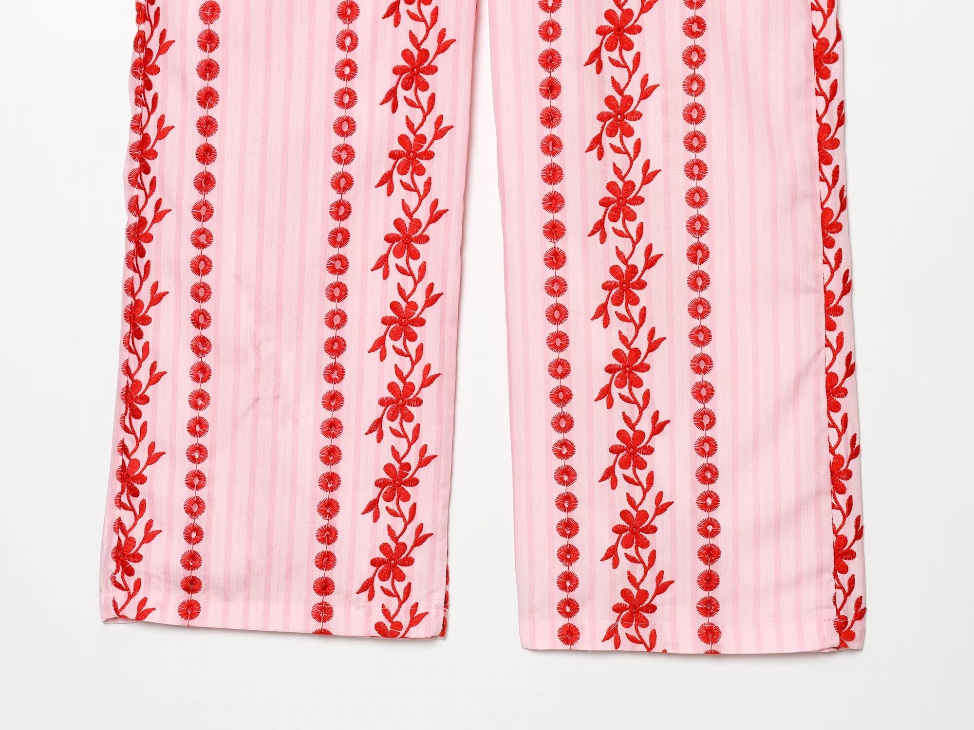 Women's casual hollowed out embroidered pants