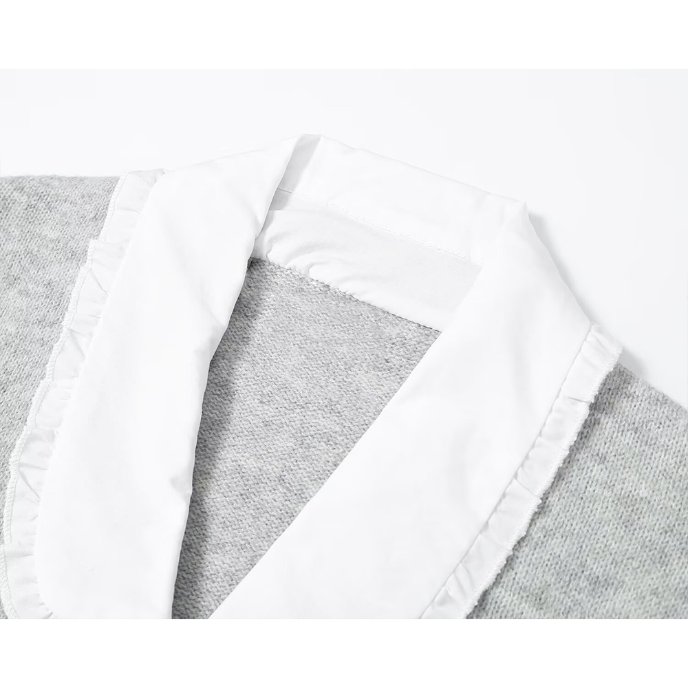 Women's doll collar breasted knitted cardigan