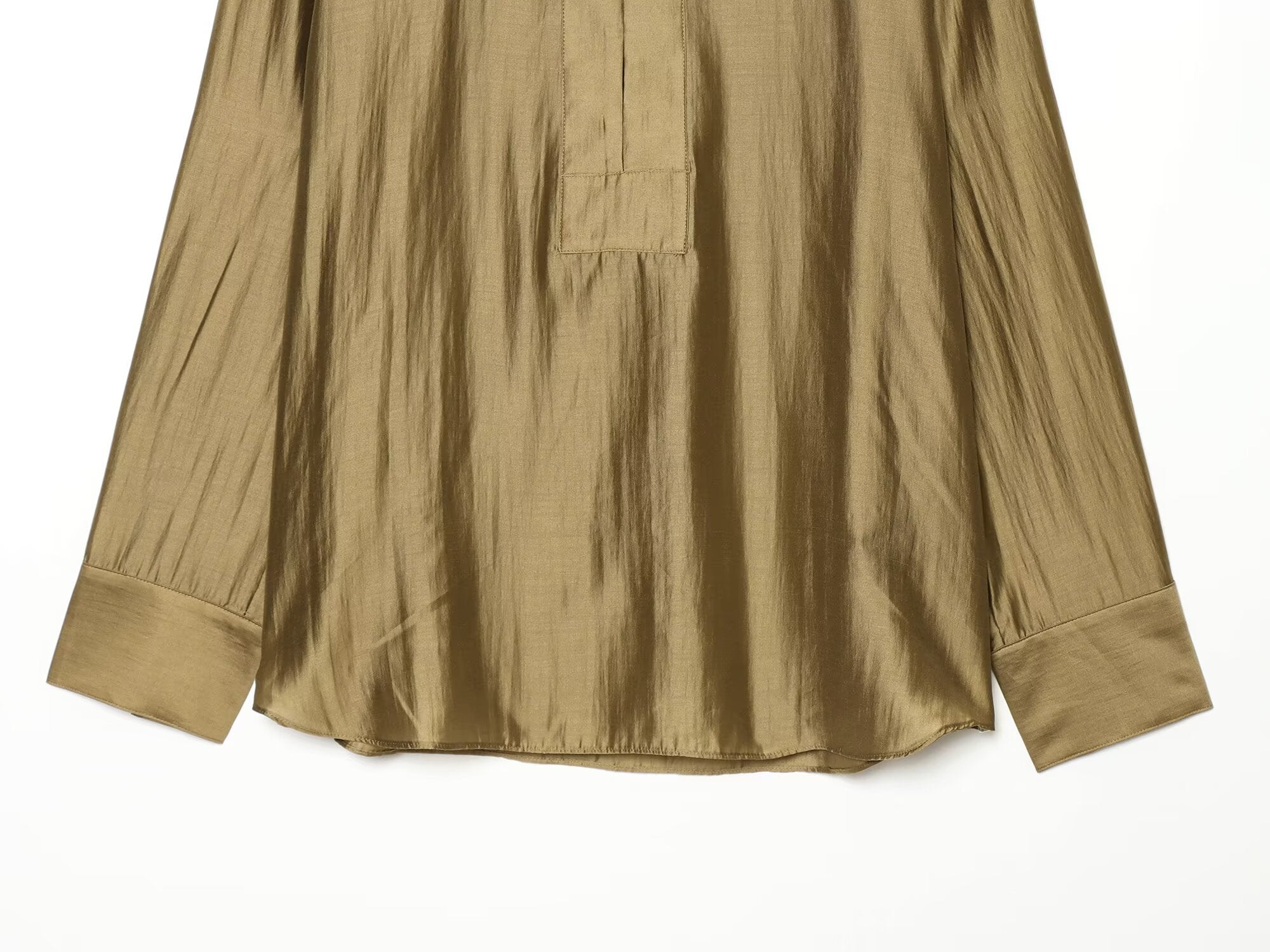 Women's loose satin textured casual shirt