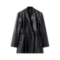 Women's slim double breasted faux leather Blazer Coat